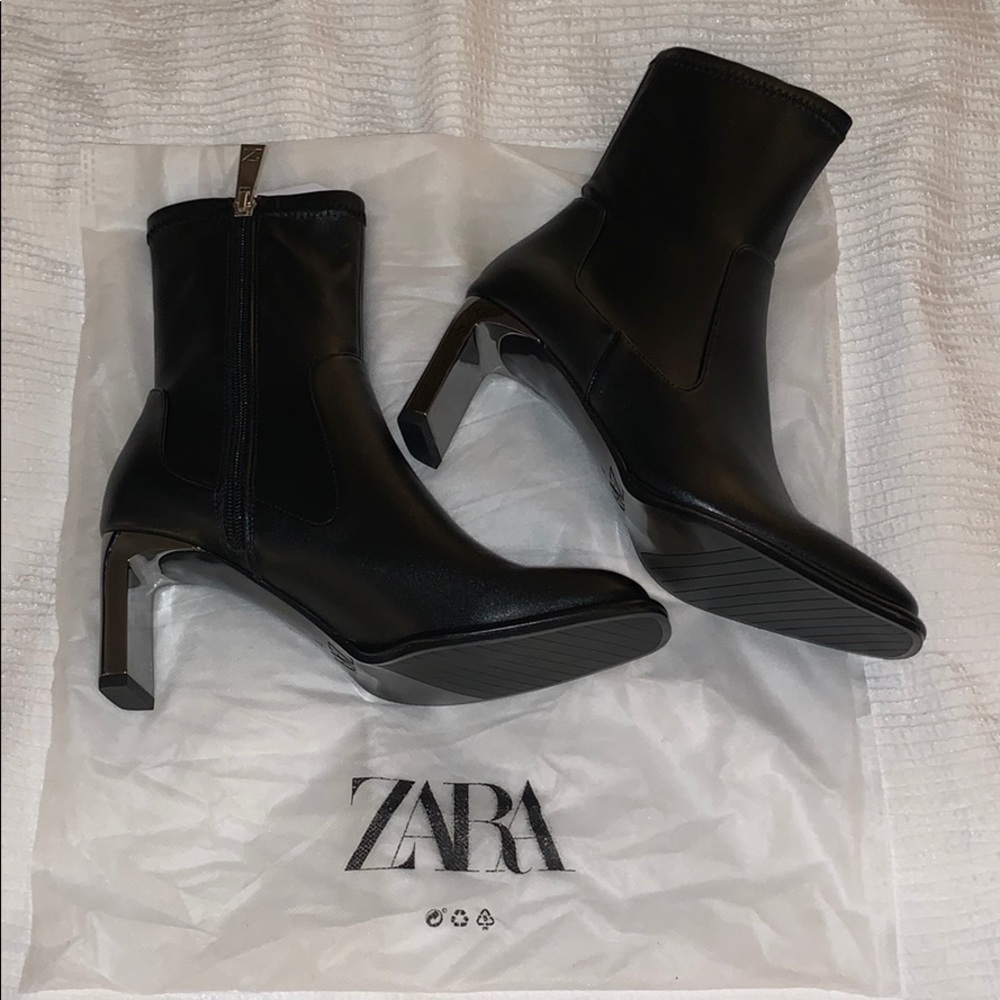 Metallic Heeled Ankle Boots